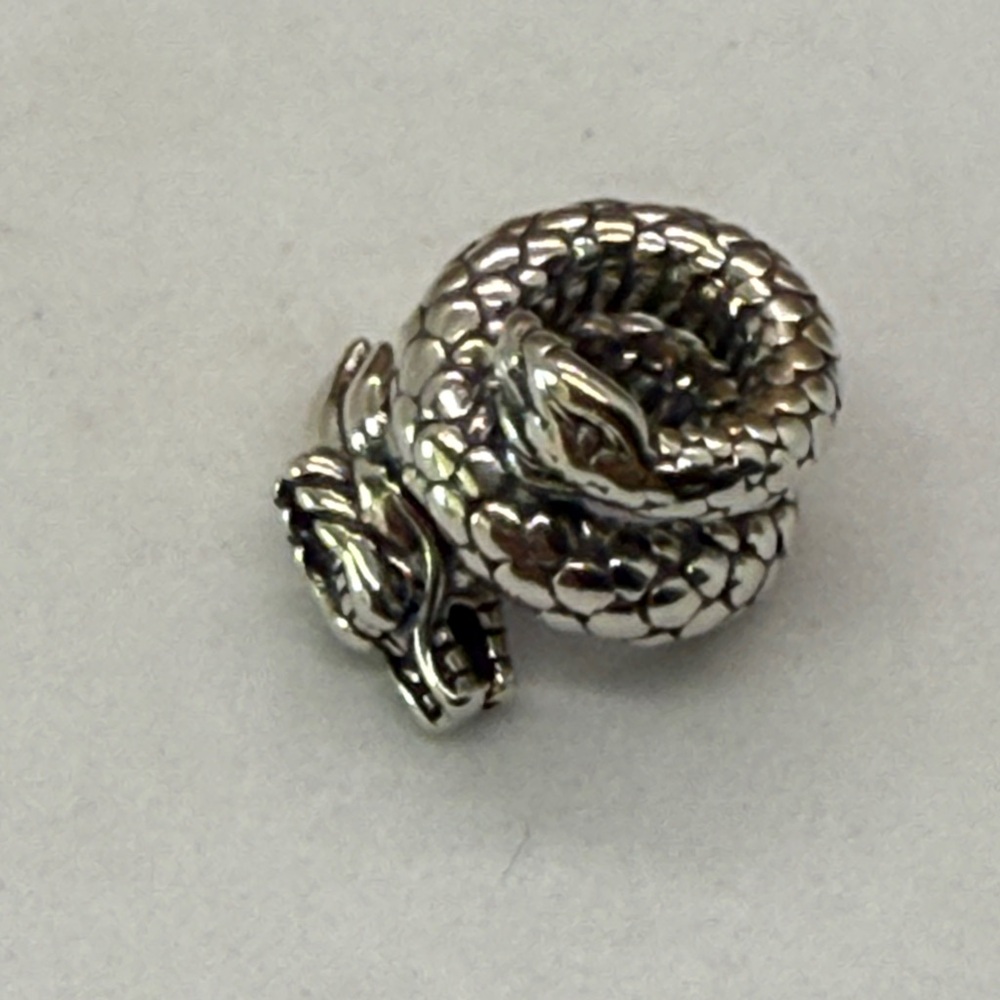 Sterling Silver Coiled Snake Charm